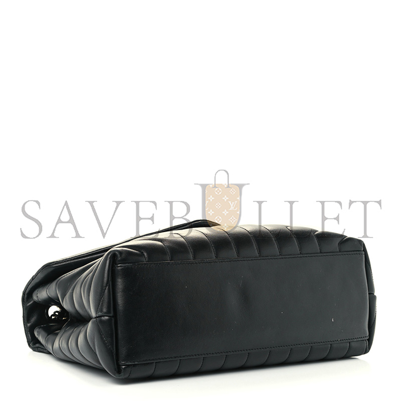 Y51 calfskin y quilted monogram medium loulou chain satchel black (32*22*11cm)